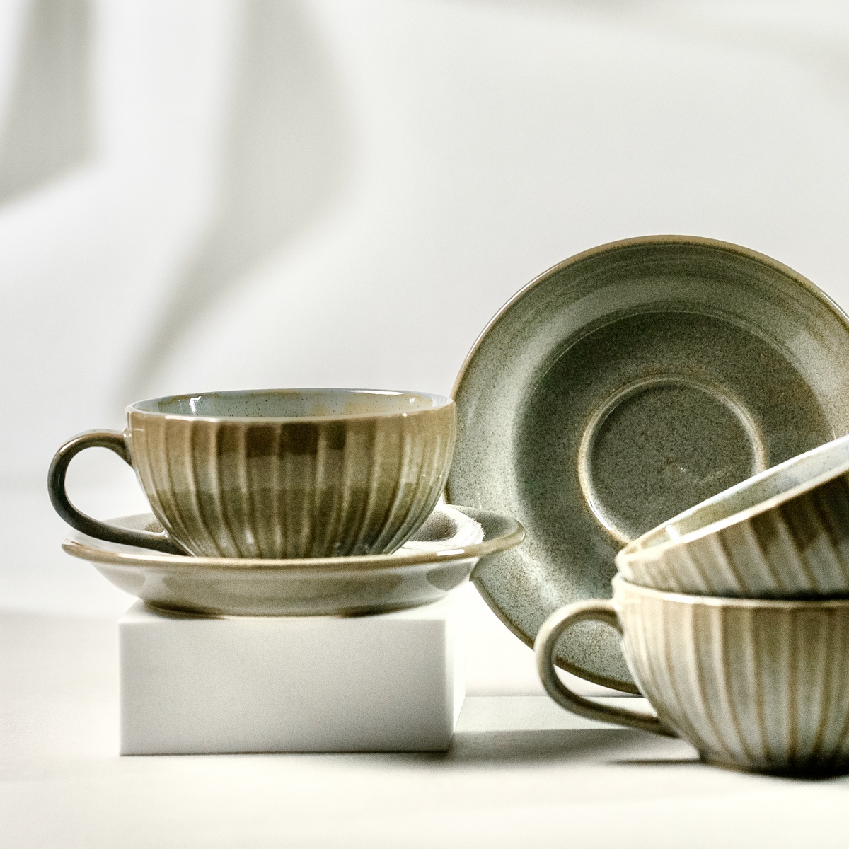 Juniper Cup & Saucer- Set of 2