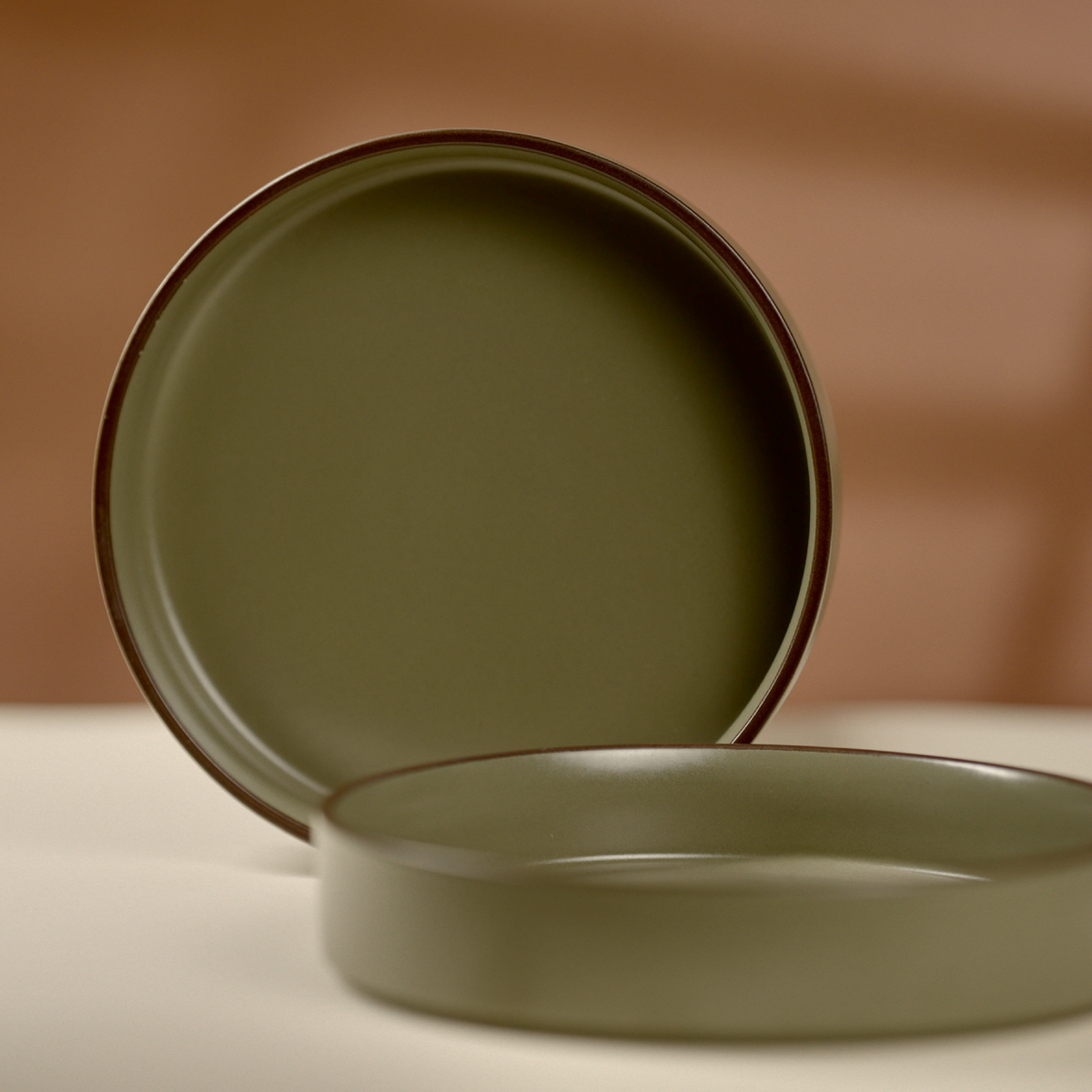 Olive Green Terra Deep Plate